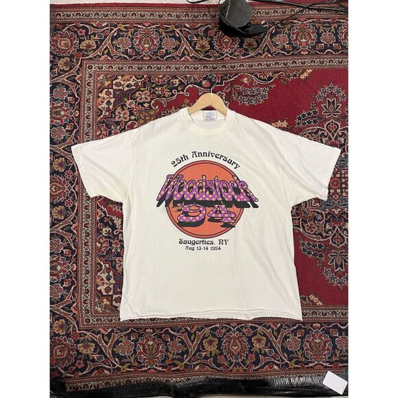 Hanes Other - Vintage Woodstock 25th Anniversary 1994 White Single Stitch T Shirt Size XL